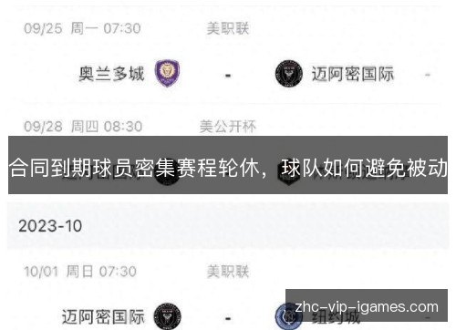 合同到期球员密集赛程轮休，球队如何避免被动